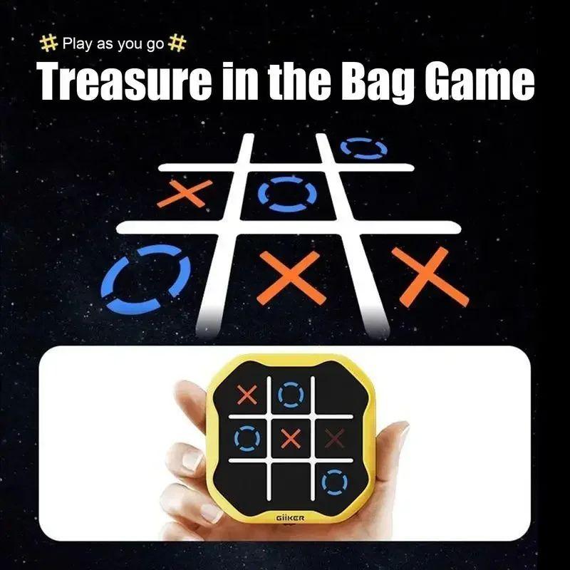 Tic Tac Toe Game, 3 in 1 Handheld Game Console, Portable Travel Game, Stress Relief Toy  for Kids and Adults, Birthday Gift for All Ages