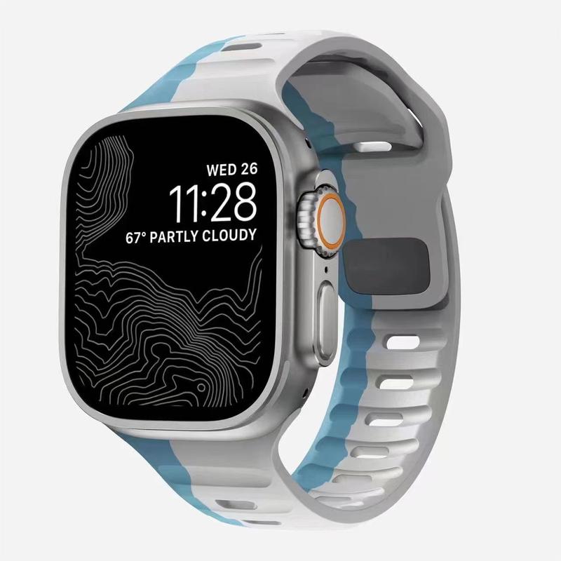 New Sport Bands Compatible with Apple Watch Ultra 2 Ultra Band, Apple Watch Bands for men 46mm 49mm 45mm 44mm 42mm, Silicone Loop Wide Waterproof Strap for Watch Series 10 9 8 7 6 5 4 SE 3 2 1