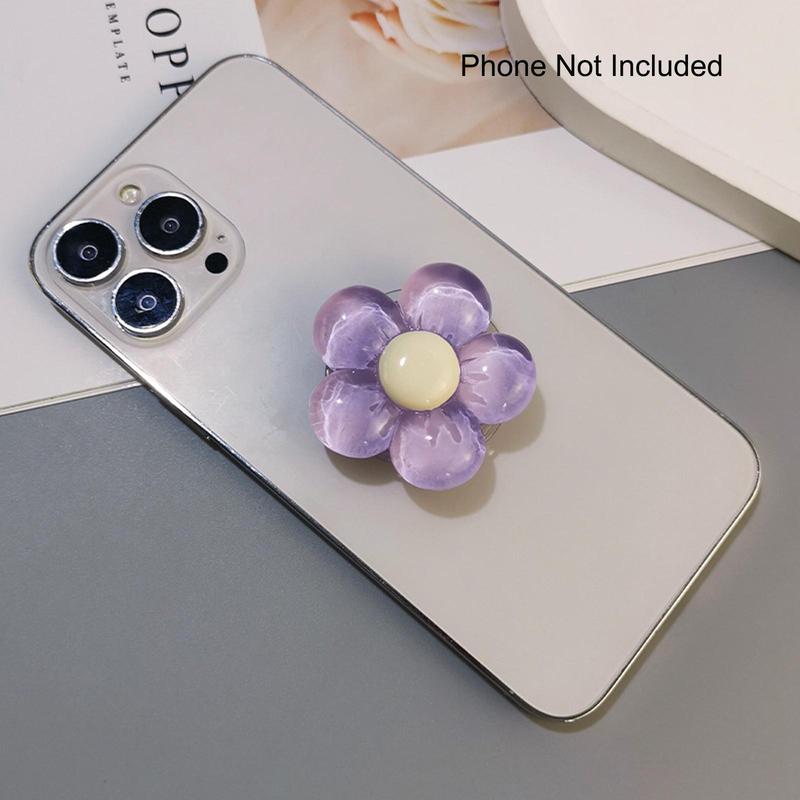 Cute Flower Bow Tie Design Phone Holder, Foldable Desktop Resin Phone Stand, Retractable Grip for Mobile Devices