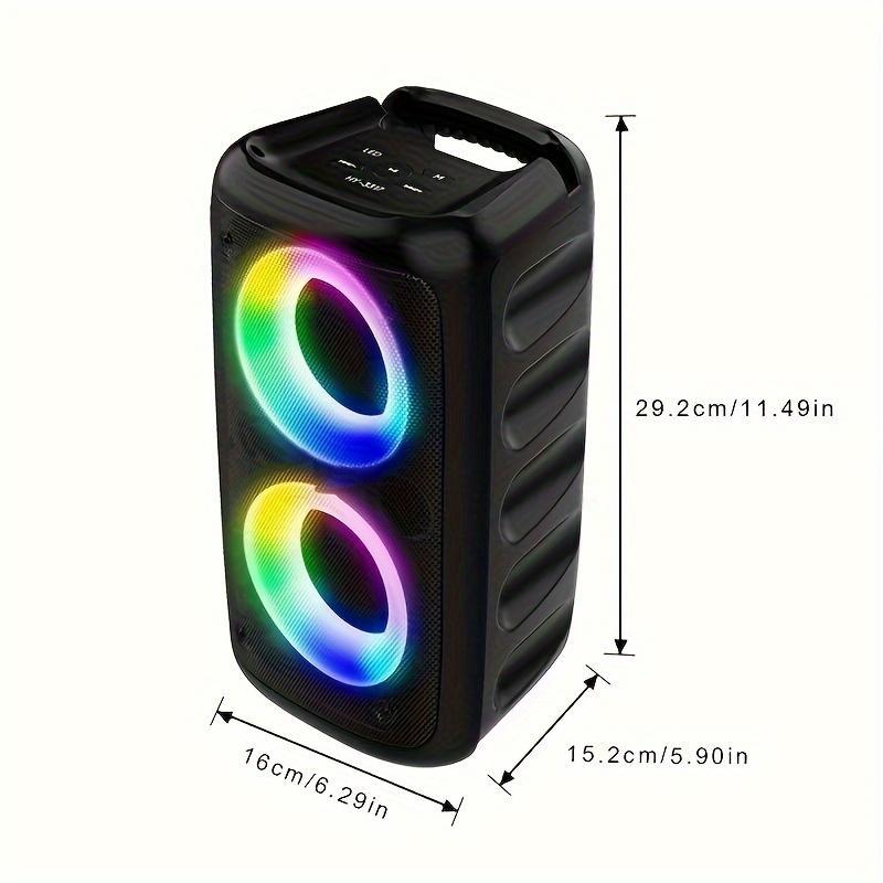 Portable Wireless Speaker with RGB Lights:  Stereo Sound, Subwoofer, Wireless, USB Charging - Perfect for Parties and Outdoor Events