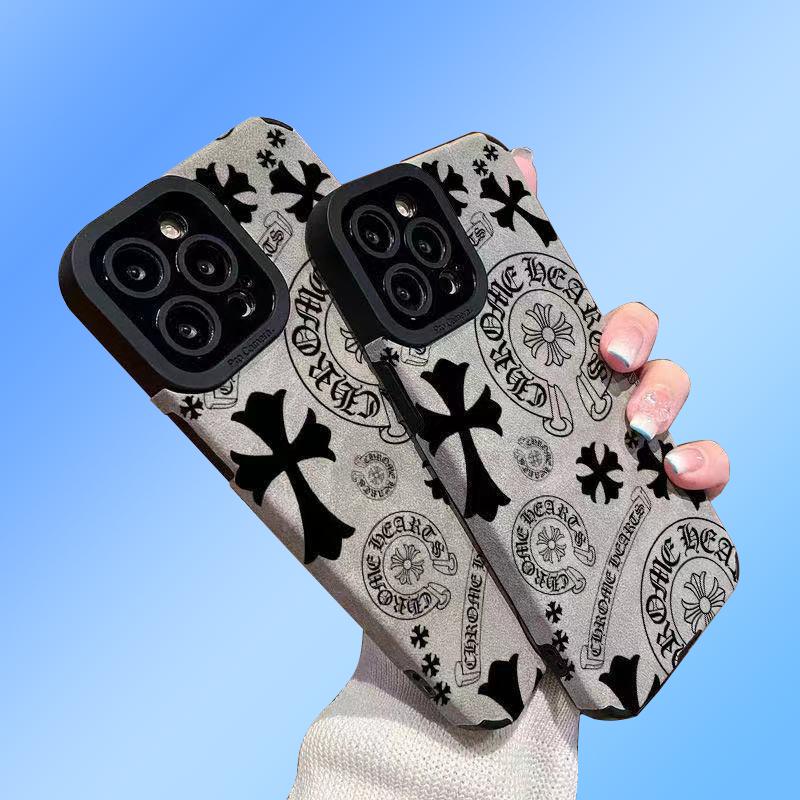 Leather Cross Y2K Heart Phone Case For IPhone, cross iphonecase,trendy iphone case for 11 12 13 14 15 promax,Goth Protective Phone Cover