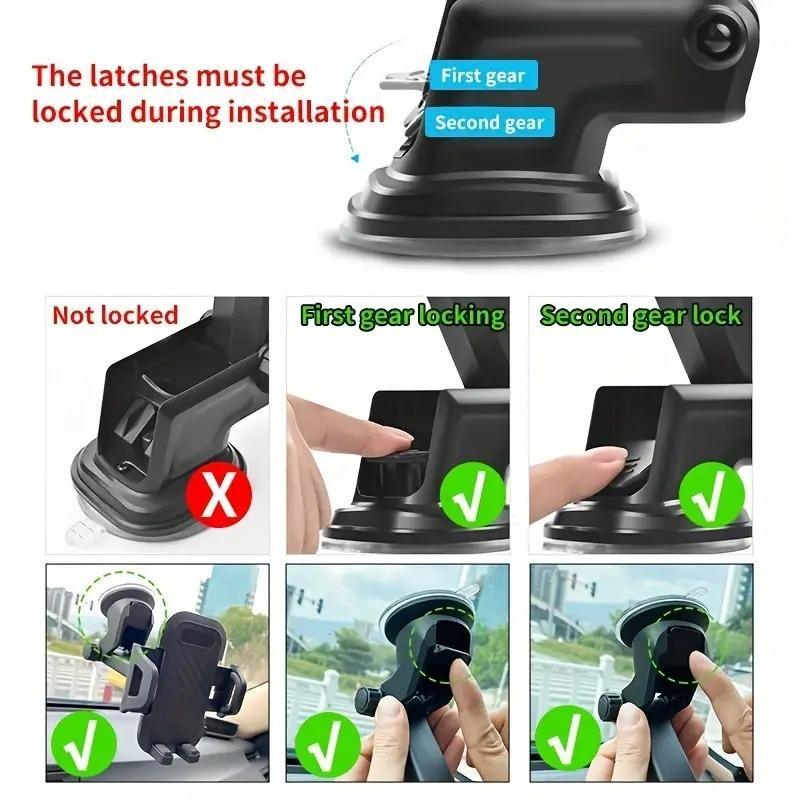 Suction Cup Car Phone Holder, Dashboard Mobile Holder, Car Phone Stand, Phone Holder for Car Compatible with Samsung Galaxy iPhone Vivo Mi Oneplus & Other Smart Mobile Phones