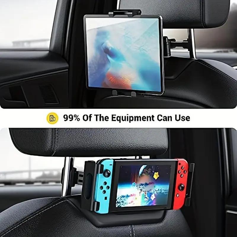 Car Headrest Tablet Holder, Car Seat Back Tablet Mount, Multifunctional Car Storage Holder for Tablet & Phone