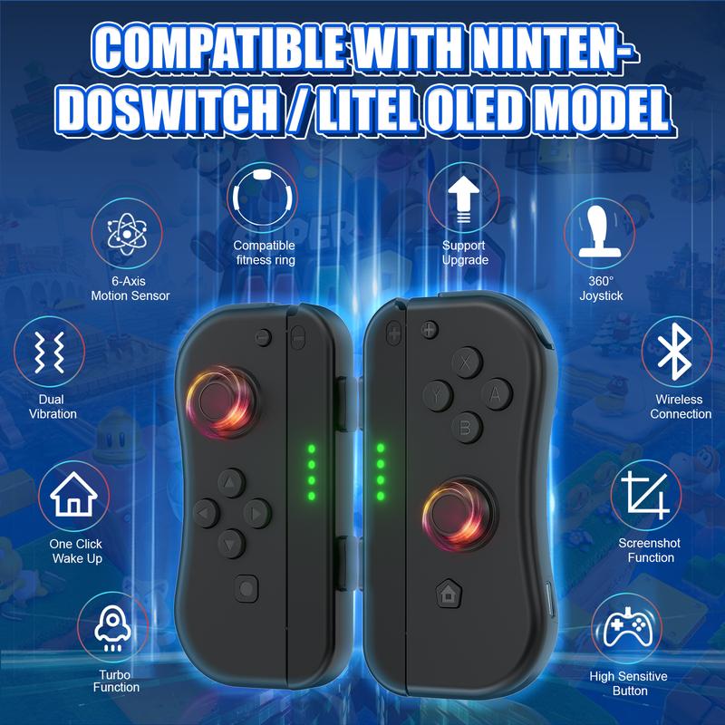 Joypad Controllers for Nintendo Switch, L R Wireless Controller, Upgraded Controllers with Turbo Dual Vibration Motion Control Wake-up Function