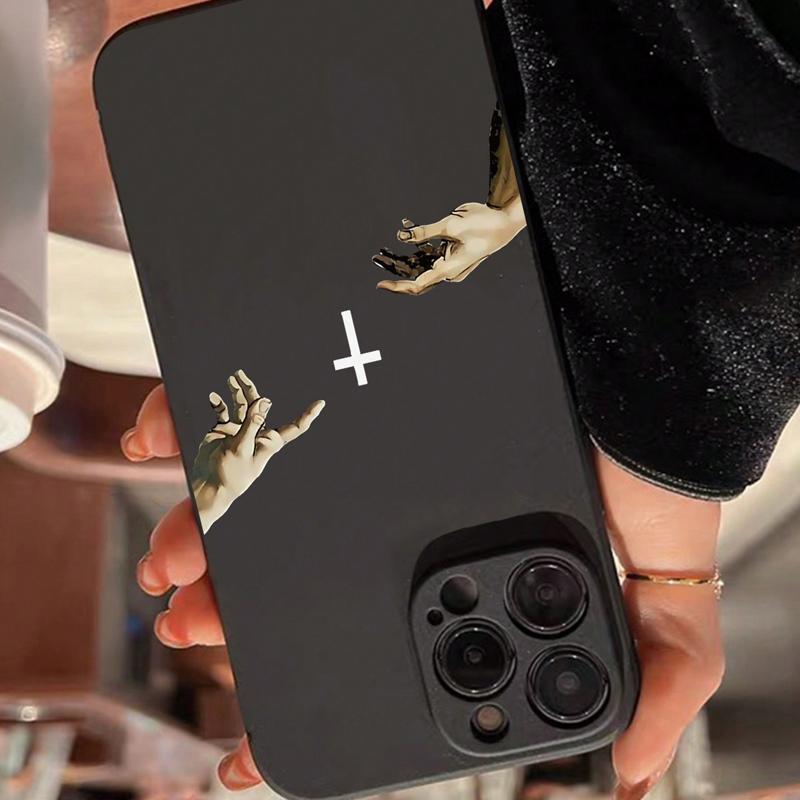 Creative Cross Pattern Phone Case, Anti-drop Shockproof Phone Protective Cover, Phone Accessory Compatible with iPhone 11 12 13 14 15 16 Pro Max