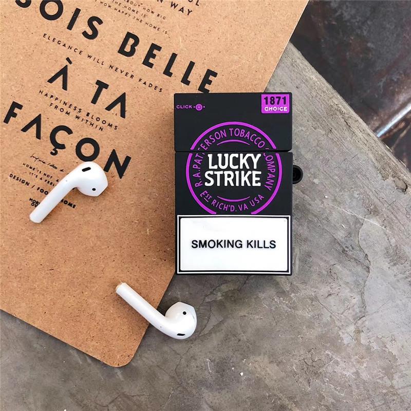 Fashion Cigarette Earphone Cases For Apple Airpods 1 2 Protect Cover Bluetooth Wireless Headset Anti-Drop Funda