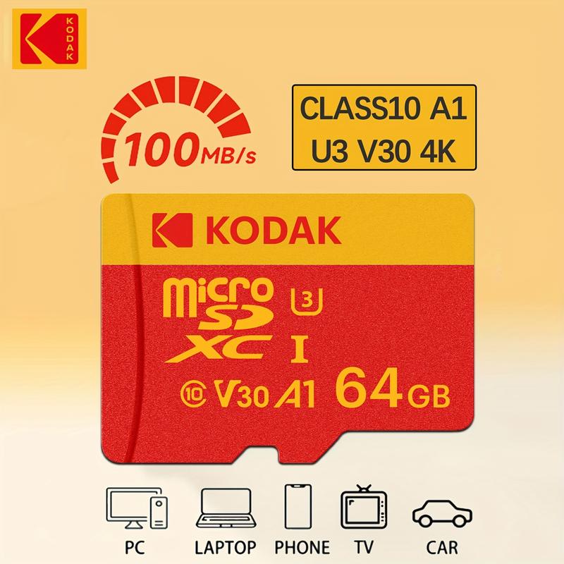 KODAK Micro SDXC TF Card 90MB s Micro High-speed SD Card, Storage Accessories for Speaker, Camera, Gaming console, Tablet, Cams, Gift For Christmas high speed