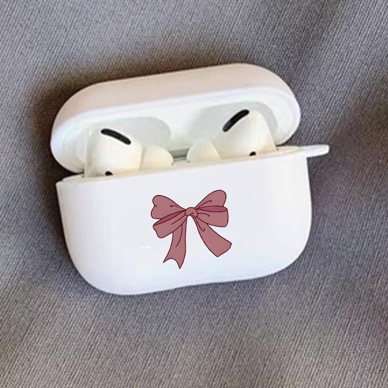 Cute Bowknot Pattern Earphone Case, TPU Earphone Protective Cover, Earphone Accessories Compatible with AirPods 1 2, AirPods 3, AirPods Pro