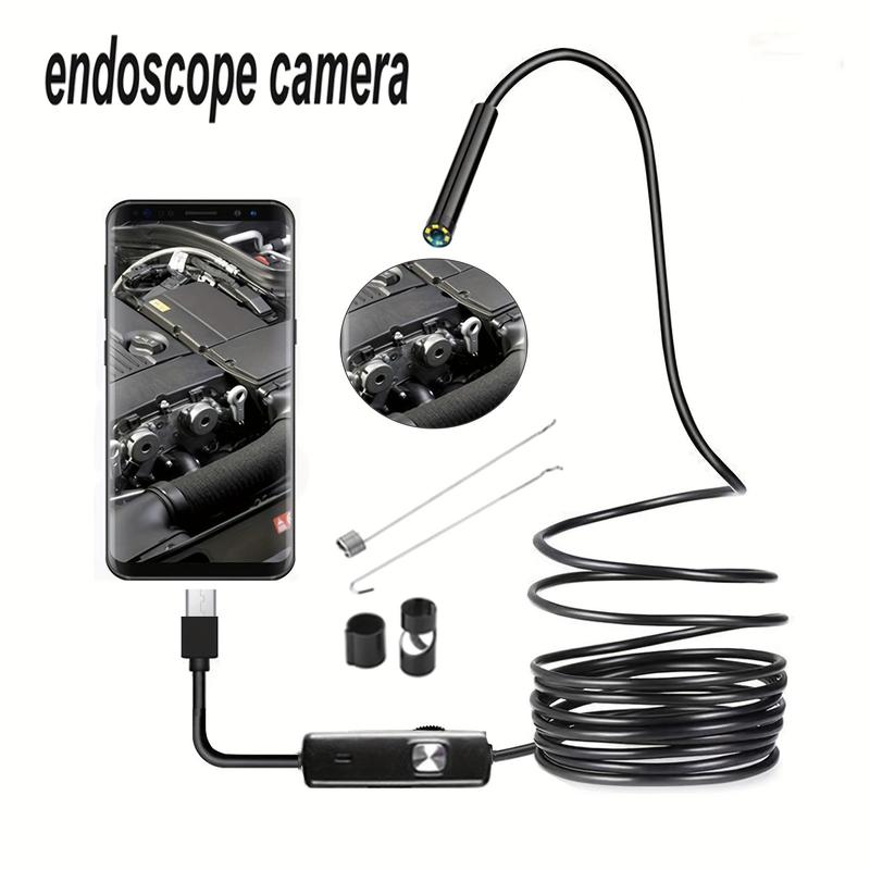 5mm 0.196in Industrial Camera Endoscope, Suitable for Android Mobile Phone Camera, Pipeline Inspection, Industry, Car Repair, Carbon Deposit, Visual Repair, Air Conditioner 1-10m Cable