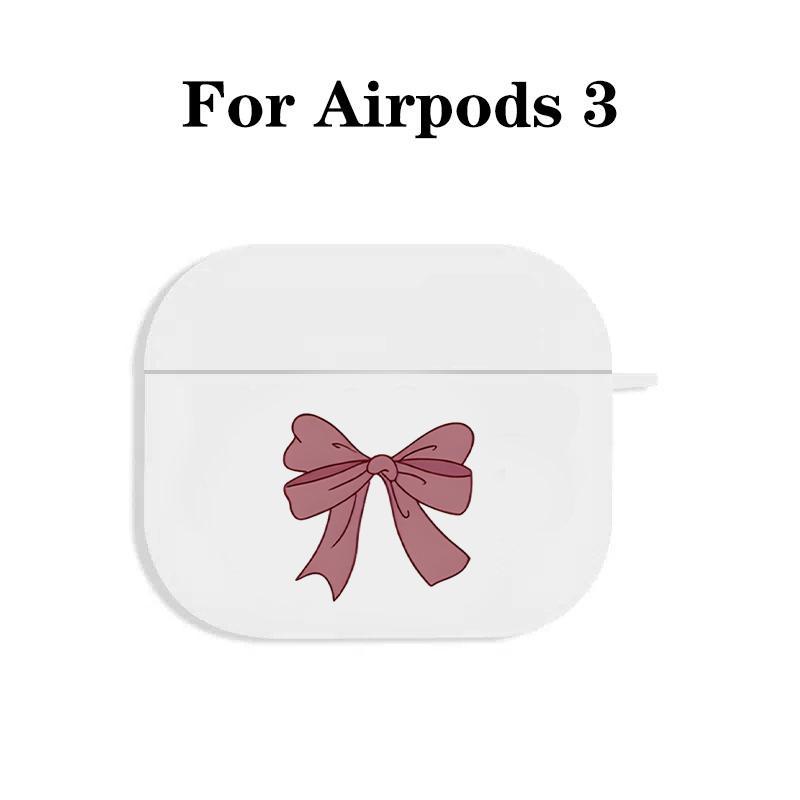 Cute Bowknot Pattern Earphone Case, TPU Earphone Protective Cover, Earphone Accessories Compatible with AirPods 1 2, AirPods 3, AirPods Pro