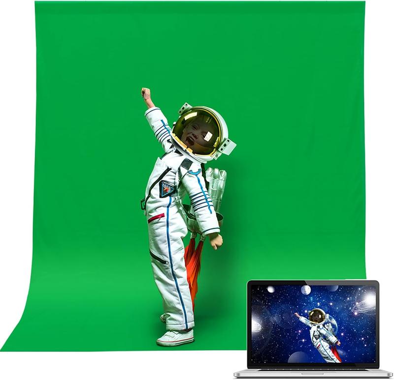 5x7ft Green Screen Backdrop for ChromaKey, Chromakey Green Screen Green Fabric Background for Photoshoot, Game Live SteamingVideo Conference