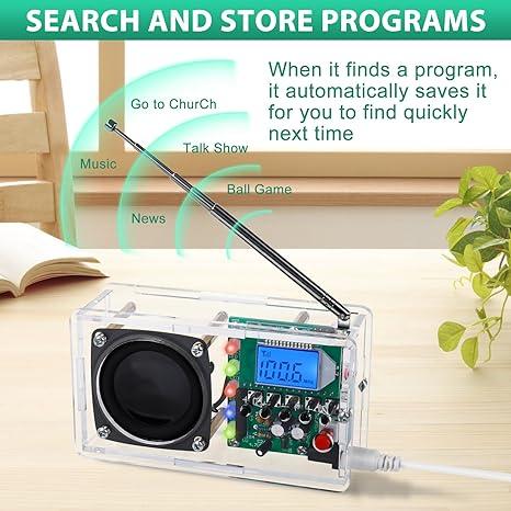 FM Radio Kit, Soldering Project Radio with LED Flashing Lights DIY Radio Kits FM 76-108MHz for STEM Educational