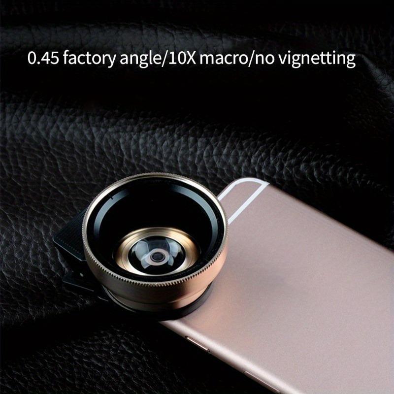 2-in-1 Smartphone Camera Lens Kit, 0.45X Ultra-Wide Angle & 10X Macro Lens, High Definition, Universal Clip-on Design Camera Lens for Mobile Phone, Portable for Outdoor Travel Photography