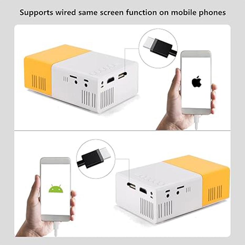 2024 New mini projector, high peak projector，children's gift, birthday gift, easy to carry outdoor camping home theater office use, with compatible devices such as USB SD AV Hd 3D-Ready, High-Resolution LCD, USB Media Playback with Remote, US Plug Audio