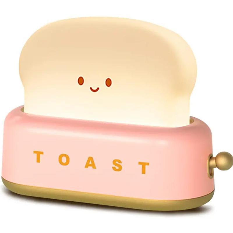 Toast Bread Design Night Light (1 Count), Creative LED Night Light with Timer, USB Rechargeable Ambient Light For Bedroom, Living Room, Home Decor