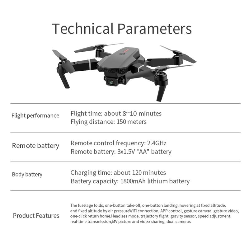 Drone With 1080P Camera for Adults Beginners Kids, Foldable RC Quadcopter, Toys Drone, 1080P FPV Video, 4 Batteries, Carrying Case, One Key Start, Headless Mode, Waypoints fly, 360° Flips