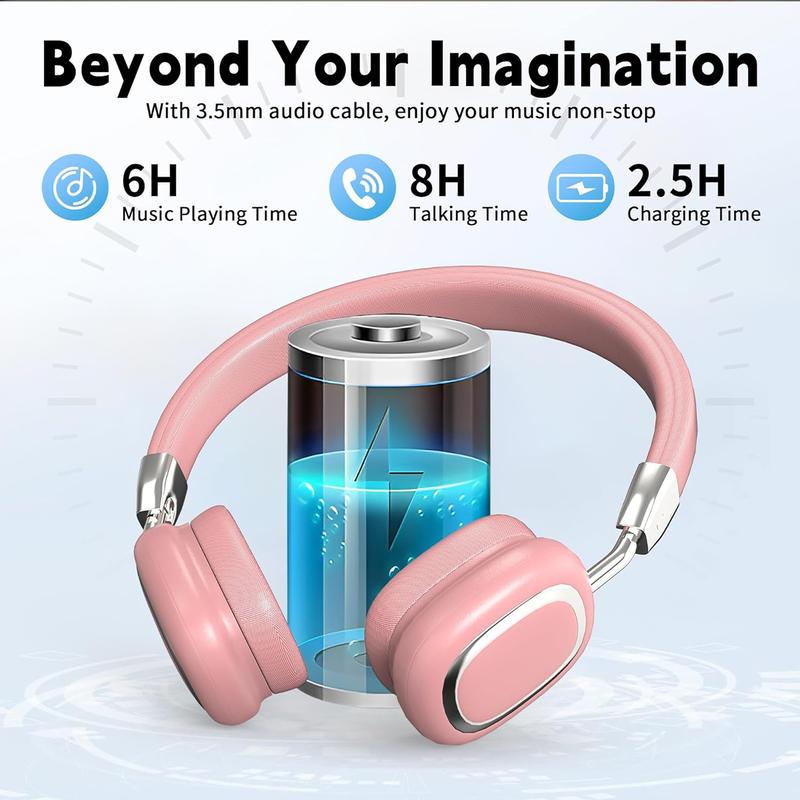 Christmas Gift, Wireless On-ear Headphones, Stereo Headphones With Microphone, Immersive Bass, Foldable Design,USB-C Charging Port, FM Radio, SD TF, Sports Headphones, Gaming Headphones airpods max  elastic