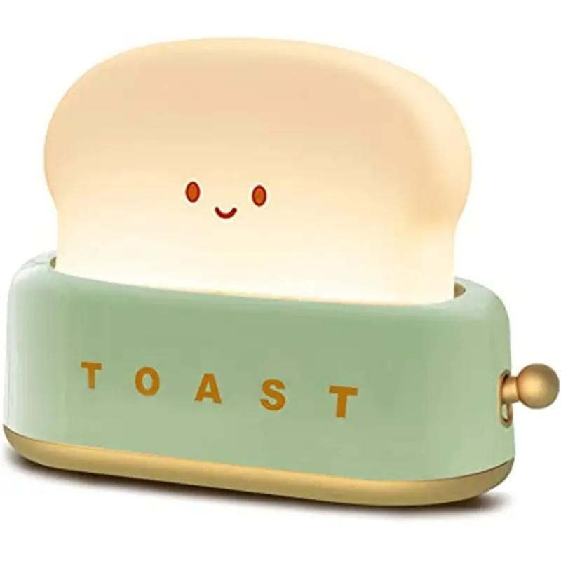 Toast Bread Design Night Light (1 Count), Creative LED Night Light with Timer, USB Rechargeable Ambient Light For Bedroom, Living Room, Home Decor