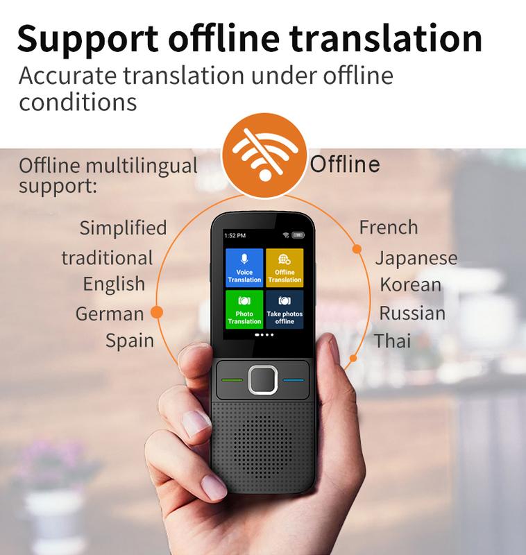 Portable Language Translator Device | 138 Languages, Real-Time Voice & Photo Translation | Online & Offline Mode for Business, Travel & Learning voice translator