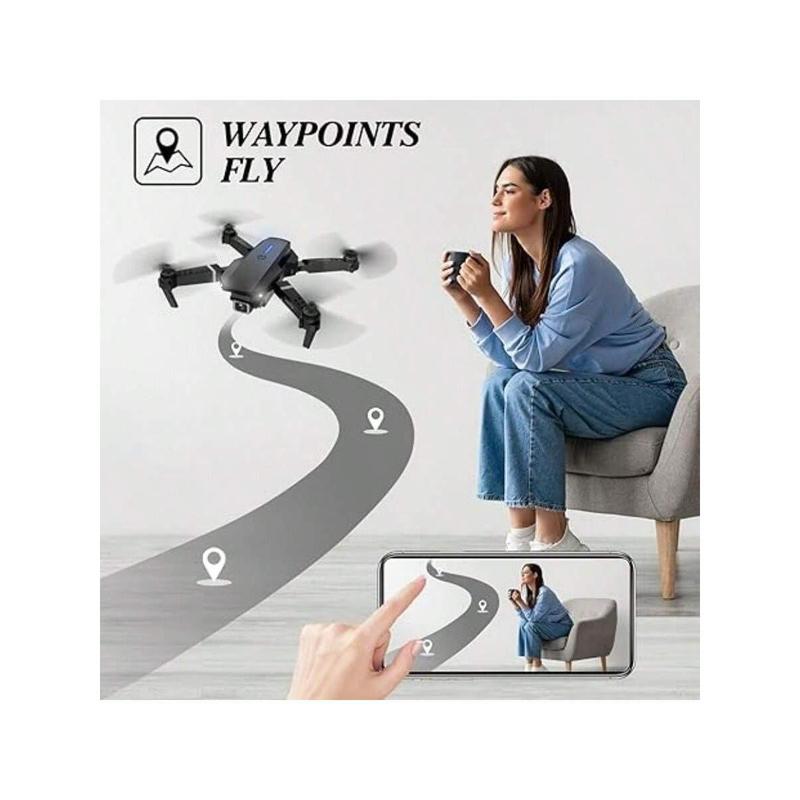 Drone With Camera For Adults, 1080p HD Foldable Drone With Stable Hover, 60° Flips, 3-Gear Speeds, One Key Take Off Land, Toys Gifts, Beginner For Christmas Gifts