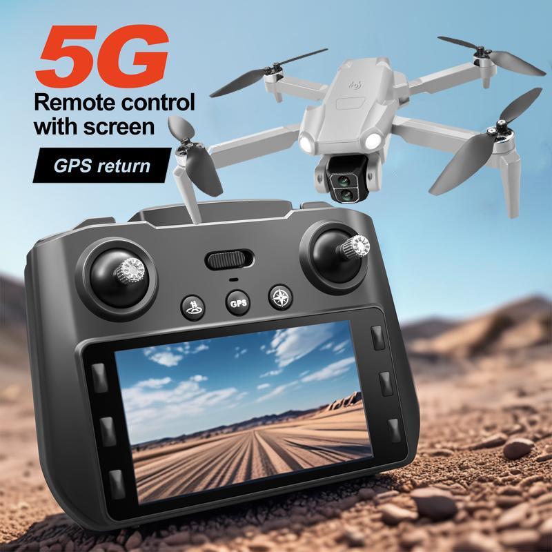 M9 Wireless 5G GPS drone  large screen，brushless motordual camera drone, super stability, high quality aerial photography, automatic obstacle avoidance, APP remote control, gesture control, high performance transmission, portable design, foldable body