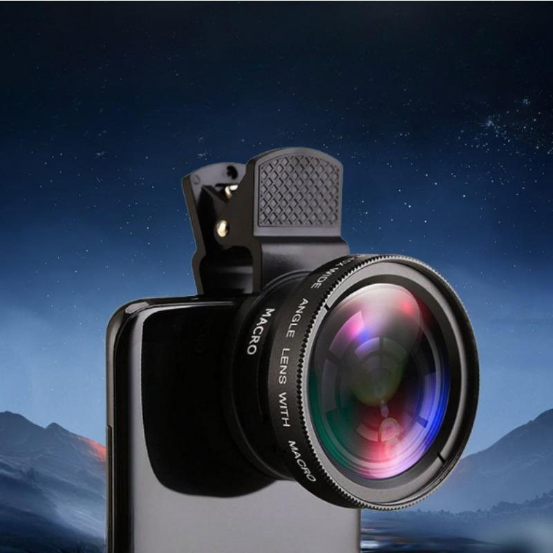 2-in-1 Smartphone Camera Lens Kit, 0.45X Ultra-Wide Angle & 10X Macro Lens, High Definition, Universal Clip-on Design Camera Lens for Mobile Phone, Portable for Outdoor Travel Photography