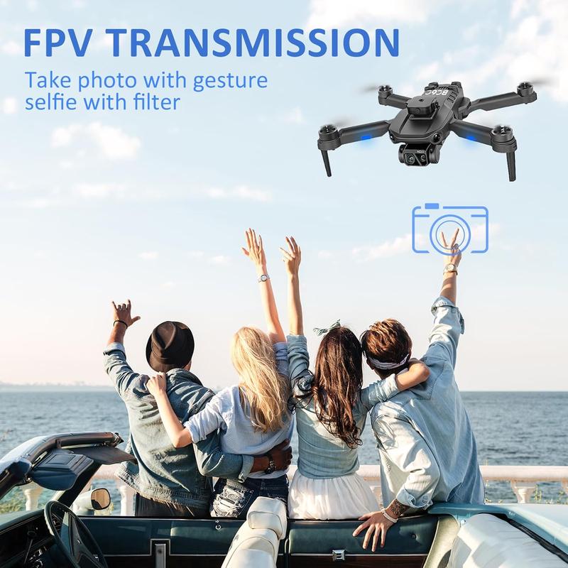 Drone with Camera for Adults Beginners with Brushless Motors Gravity Sensor,2K 5GHz WIFI Transmission 90° Adjustable Camera,360° Flip,RC Quadcopter Drone for Adults,H9 Drone with Carrying Case 2 Batteries