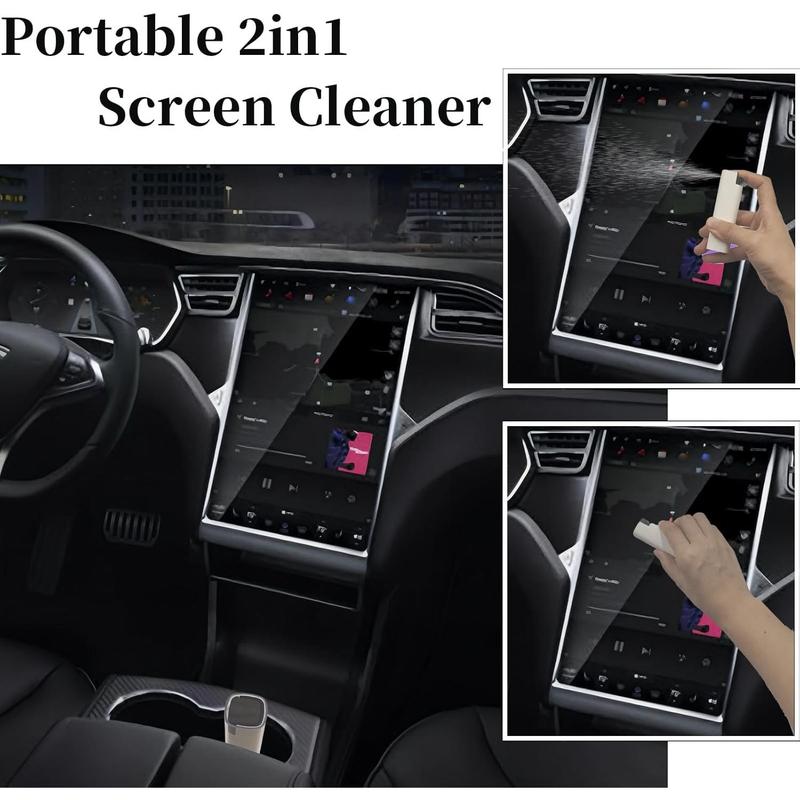 Car Touch Screen Cleaner Spray and Wiper, Hatstart Touchscreen Cleaning Accessories for MacBook Display iPad iPhone, Fingerprint Eraser for Screens of Mac Laptop Phone Computer TV - Pink Purple Blue