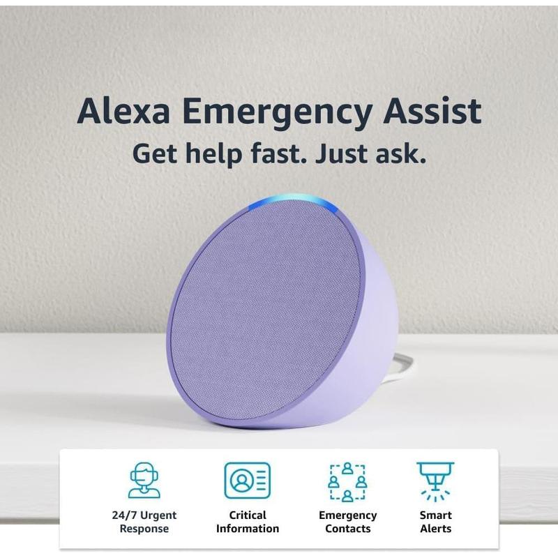 newest model, Just right for small spaces like bathrooms, dens and bedrooms, Our small Alexa speaker, Lavender Bloom