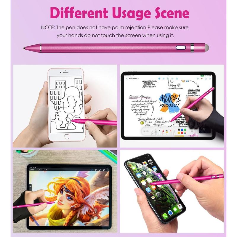 Stylus Pen for Touch Screens, Dual Pen Tips for i-OS & Android Drawing & Writing, High Precise Active Digital Pencil for A-pple i-Phone 15 14 13 12 11 X 8 7 6, i-Pad Air Pro Mini, Tablet Sam-Sung