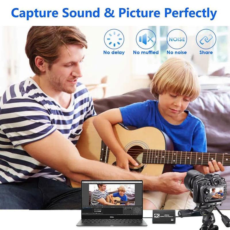 4K HD to USB 3.0 Video Capture Card Compatible Nintendo Switch 1080P 60FPS Cam Link Card Game Capture Card Adapter Screen Record Capture Device for Streaming, Gaming, Video Conference, Teaching, Live Broadcasting Accessories Camera Dongle Microphone Plug