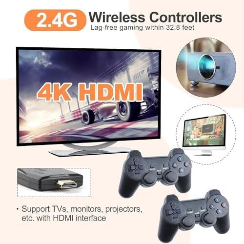 Christmas Gift - Hot Selling M8 Pro Game Console, Play Game Stick, Nostalgia Stick Games, with 9 Classic Emulators, 4K HDMI Output, TV Plug and Play Video Game Dual Joysticks, Built-in 20000+ Games, with Wireless Dual Controllers Tiktokshop