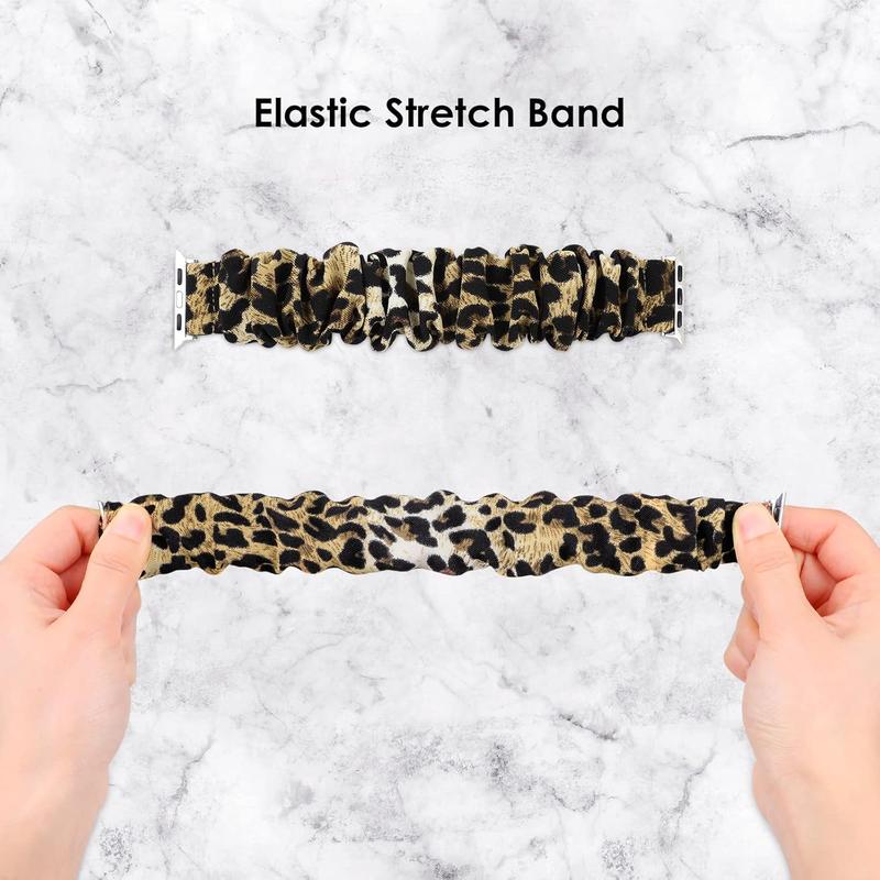 Elastic Scrunchie Band Compatible with  Watch Series 10 (42mm) Series 9 8 7 (41mm) 6 SE 5 4 (40mm) 3 2 1 (38mm), Women Bracelet Band Compatible with iWatch 42mm 41mm 40mm 38mm, Large