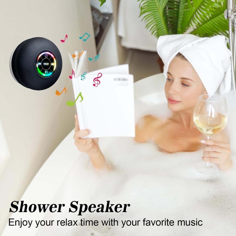 Mini Portable Wireless Speaker, Rechargeable Waterproof Speaker with LED Light,  Wireless Stereo for Beach,Christmas ,Shower & Home wireless speaker Mini Bluetooth Audio Smartphone