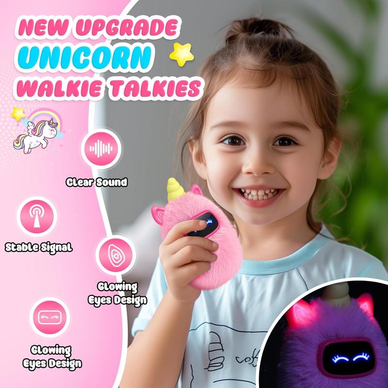 Unicorn Walkie Talkies Toys for Kids : Gifts for Girls Ages 3 4 5 6 7 8 9 10 Kids Walkie Talkies 2 Pack Unicorn Toys for 5-7 Year Old Girl Birthday Gift 2 Way Radio Outdoor Hiking Toy for Kid Age 3-12