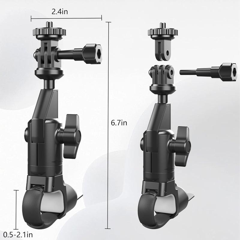 360° Bike Camera Mount with 1 4 Adapter, Mountain Bicycle Motorcycle Handlebar Mount, Adjustable Camera Holder for GoPro Hero10 9 8 7 6 5 4 Insta360 One X2 X3 360 DJI OSMO Action Cameras