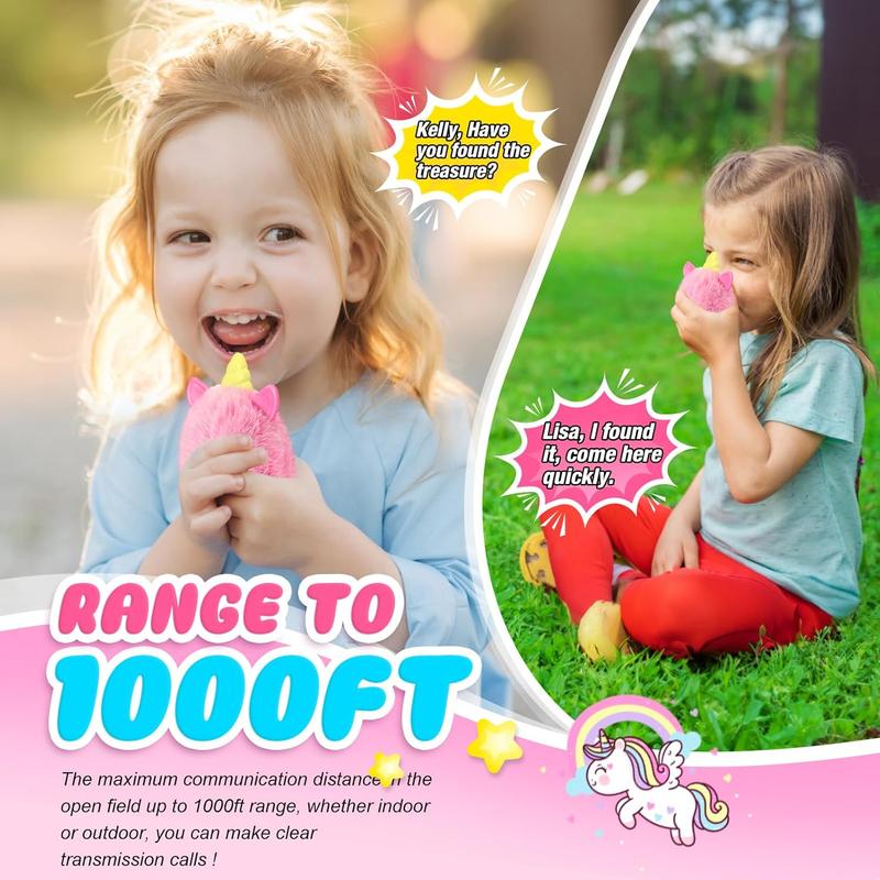 Unicorn Walkie Talkies Toys for Kids : Gifts for Girls Ages 3 4 5 6 7 8 9 10 Kids Walkie Talkies 2 Pack Unicorn Toys for 5-7 Year Old Girl Birthday Gift 2 Way Radio Outdoor Hiking Toy for Kid Age 3-12