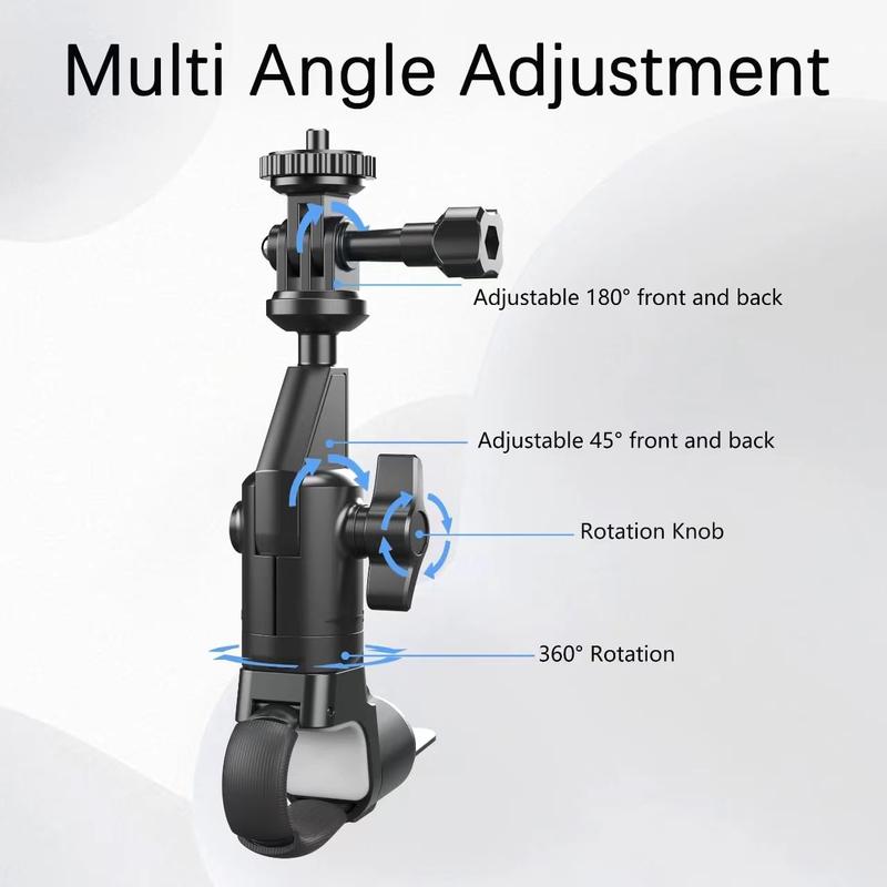 360° Bike Camera Mount with 1 4 Adapter, Mountain Bicycle Motorcycle Handlebar Mount, Adjustable Camera Holder for GoPro Hero10 9 8 7 6 5 4 Insta360 One X2 X3 360 DJI OSMO Action Cameras