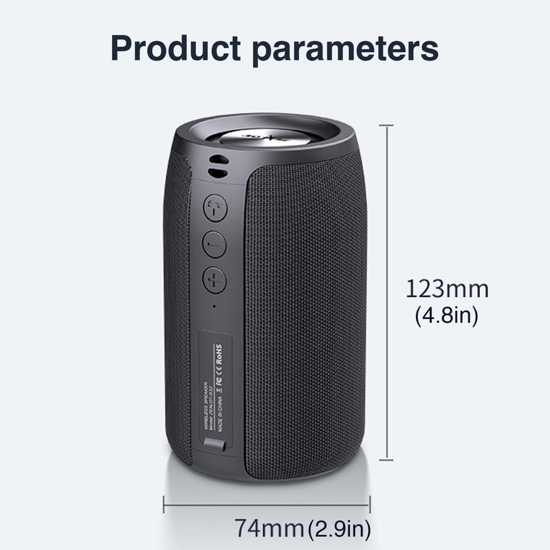 Portable Bluetooth Speakers, Wireless Speaker，S32 Samll Outdoor Speaker, Waterproof IPX5, Stereo Pairing USB MIC TF Card AUX for iOS Andriod Gift for Men，Kids -Black