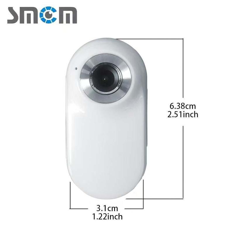 SMCM Portable Mini Sports Camera, 1080P HD Color Screen Back Clip Camera with Pet Collar, Outdoor Sports DV with 360 Degree Rotation for Photography, Video Recording