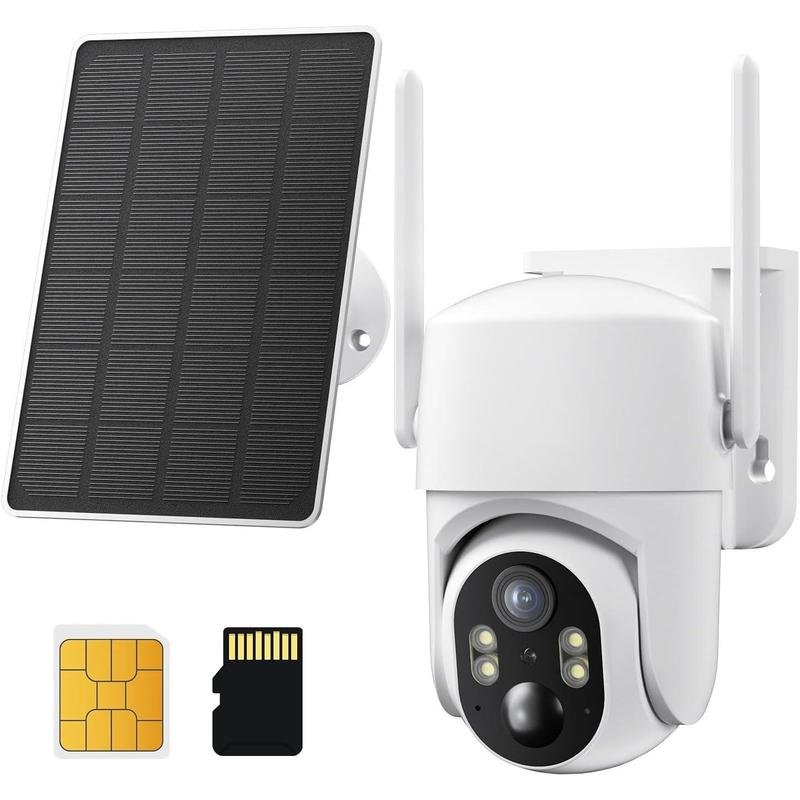 No WIFI  Camera No Internet Needed, 4G LTE Cellular  Camera Outdoor , Cell Camera with SIM Card, PIR Sensor, 2K Color Night Vision, SD Cloud, 2-Way Talk, IP66