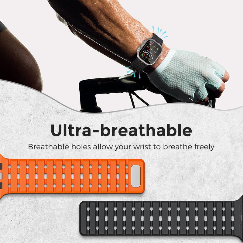 Magnetic Band Compatible for Apple Watch Band 49mm 45mm 44mm 42mm Men, Soft Silicone Strap Breathable Wide Sport Band for iWatch Ultra 2 Series SE 9 8 7 6 5 4 3