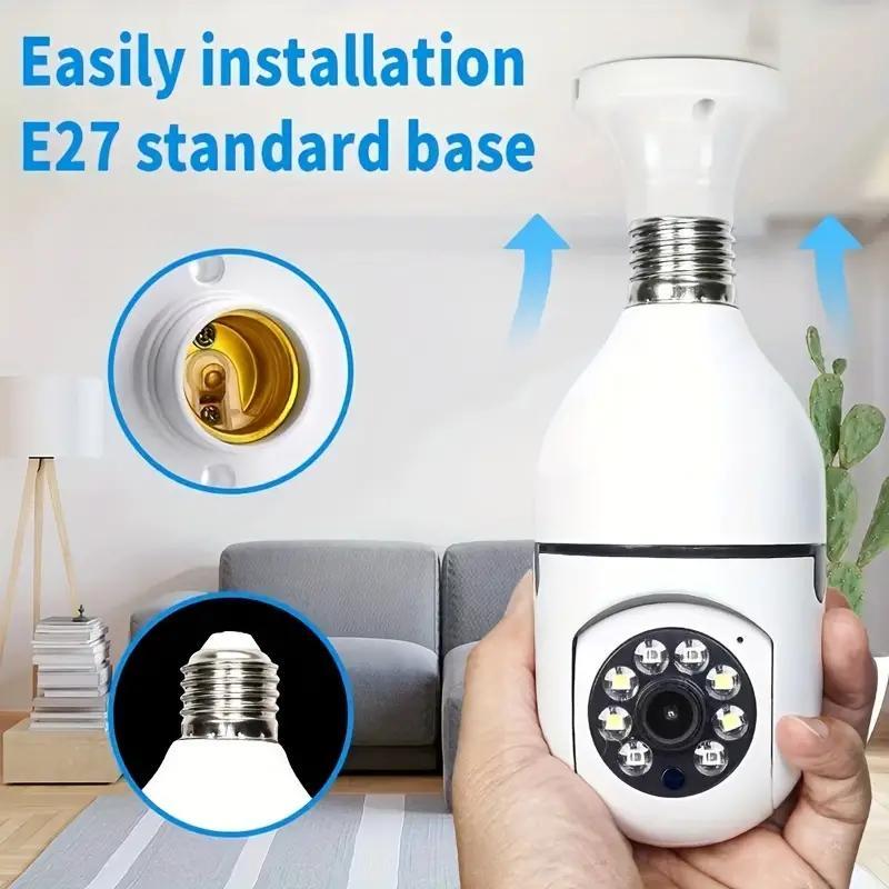 2.4G 5G Dual Band 1080P HD Smart WiFi Indoor Security Camera, E27 Motion Alarm & Auto Tracking Camera, Wireless Home Security System