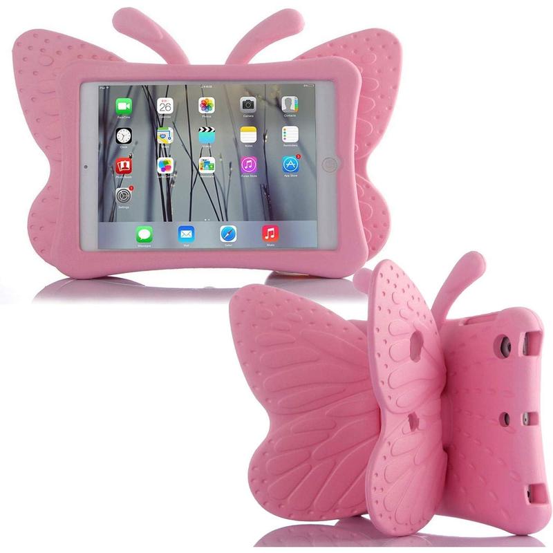 iPad 7 8 10.2 Case iPad 9 10.2 3D Cute Butterfly Case for Light Weight EVA Stand Shockproof Rugged Heavy Duty Friendly iPad Cover for  iPad 10.2 iPad 7th 8th 9th (Pink) Accessories Protection