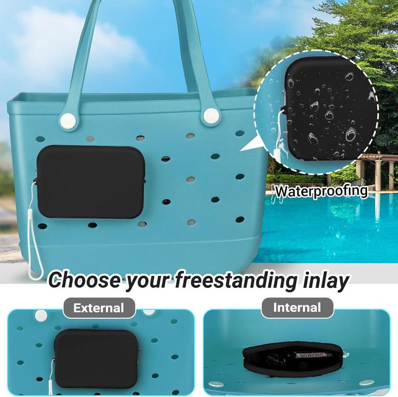 Bogg Bag Phone Holder| Momlife Charms,Soft Silicone Insert Accessories and Attachment Compatible with All Bogg Bags, Black