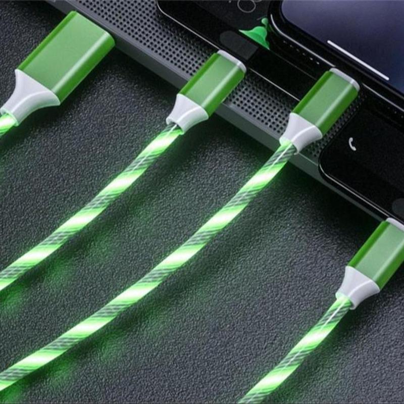 Portable Data Cable, Type-C Streamer Charging Cable, Stylish Glowing Car Charging Cable, Phone Accessories