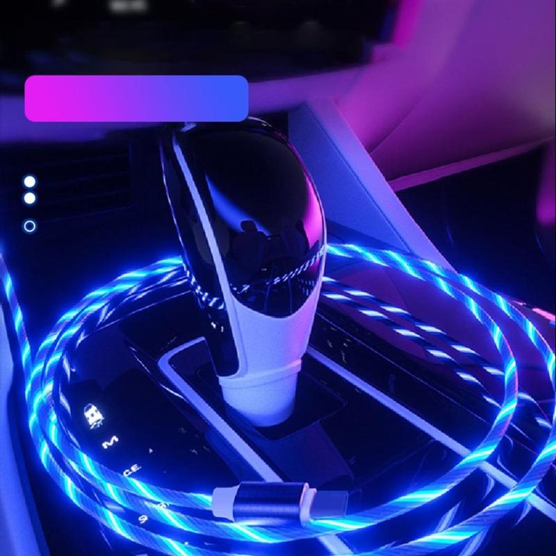 Portable Data Cable, Type-C Streamer Charging Cable, Stylish Glowing Car Charging Cable, Phone Accessories