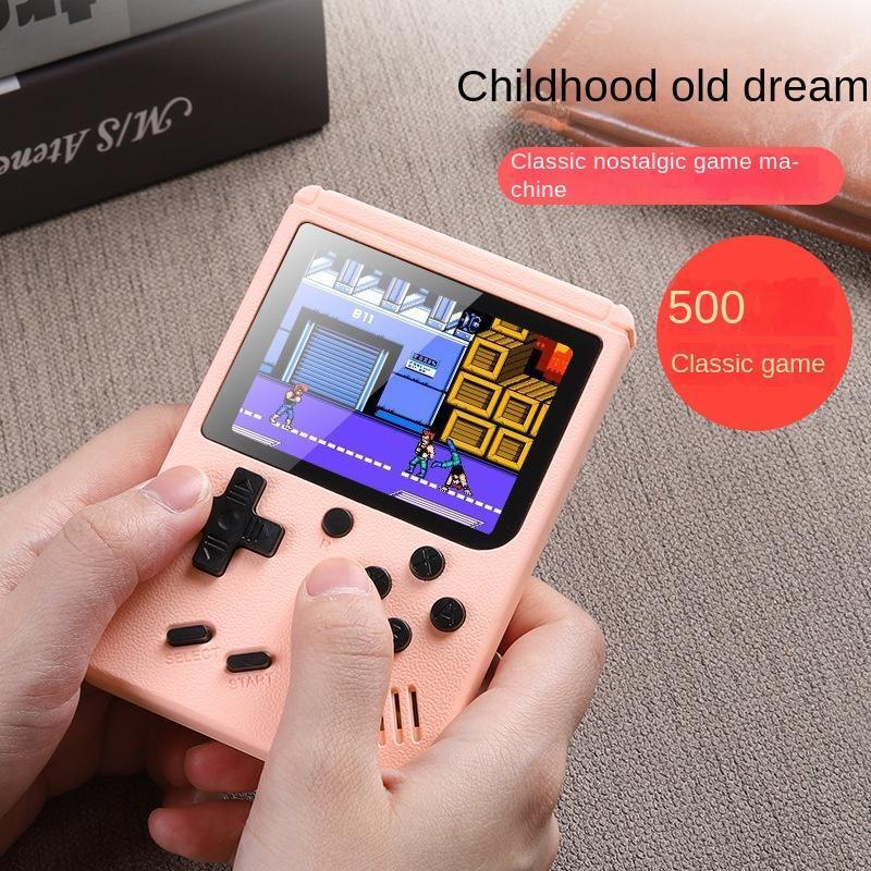 QEK limited time promotion Macaron 3.0-inch handheld game console, children's nostalgic toy 500 in one, retro mini PSP, retro portable mini handheld video game console