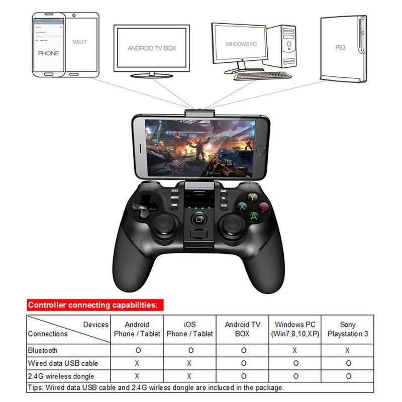 Wireless Gamepad, 2.4G Wireless Game Controller with Receiver, Gamepad for iPhone Android PC Playstation 4 3 PS4 PS3 Nintendo Switch, Gaming Console Accessories, Stocking Fillers Gift