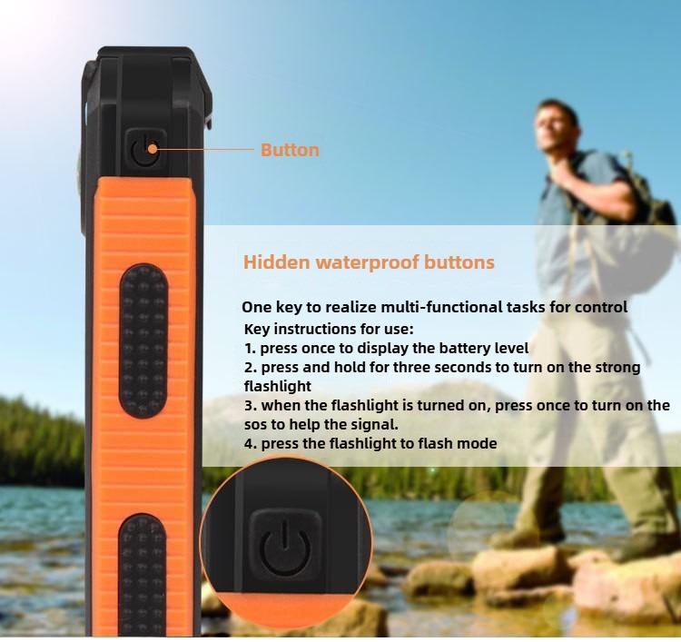 Solar Charger Power Bank, Portable Charger Fast Charger Dual USB Port Built-in Led Flashlight and Compass for All Cell Phone and Electronic Devices